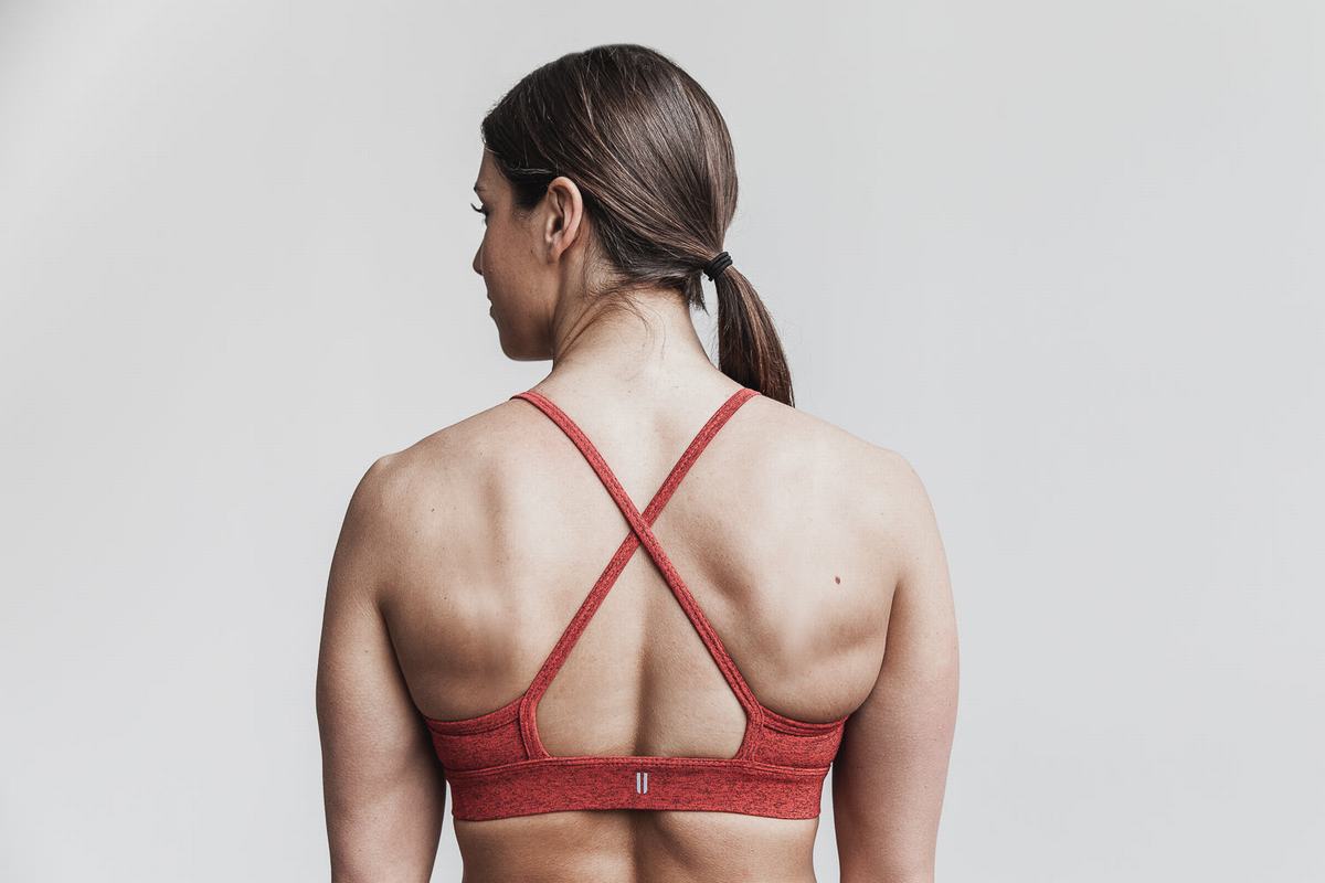 Soutien Gorge Sport Nobull High-Neck Plush Heather Femme Rouge | QJ2183754