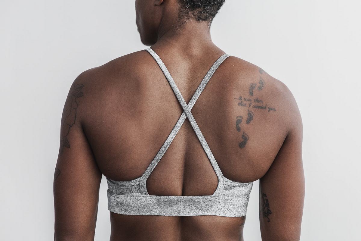 Soutien Gorge Sport Nobull High-Neck Plush Heather Femme Blanche Camouflage | VB6738214