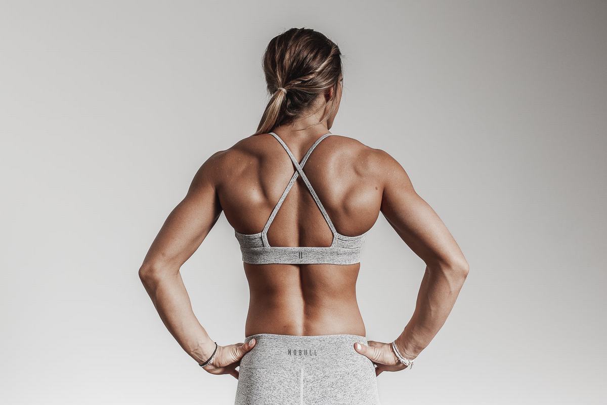 Soutien Gorge Sport Nobull High-Neck Plush Heather Femme Blanche | WF4867930