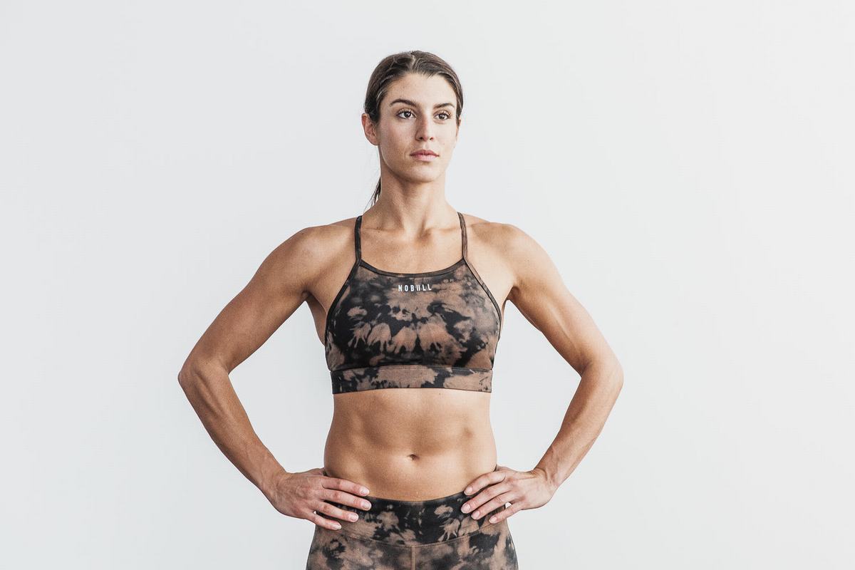 Soutien Gorge Sport Nobull High-Neck Tie-Dye Femme Noir | SI9123085