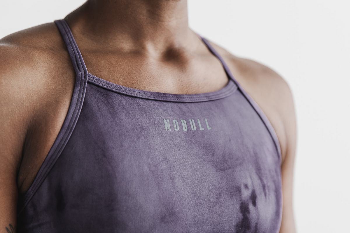 Soutien Gorge Sport Nobull High-Neck Tie-Dye Femme Violette | YA6805397