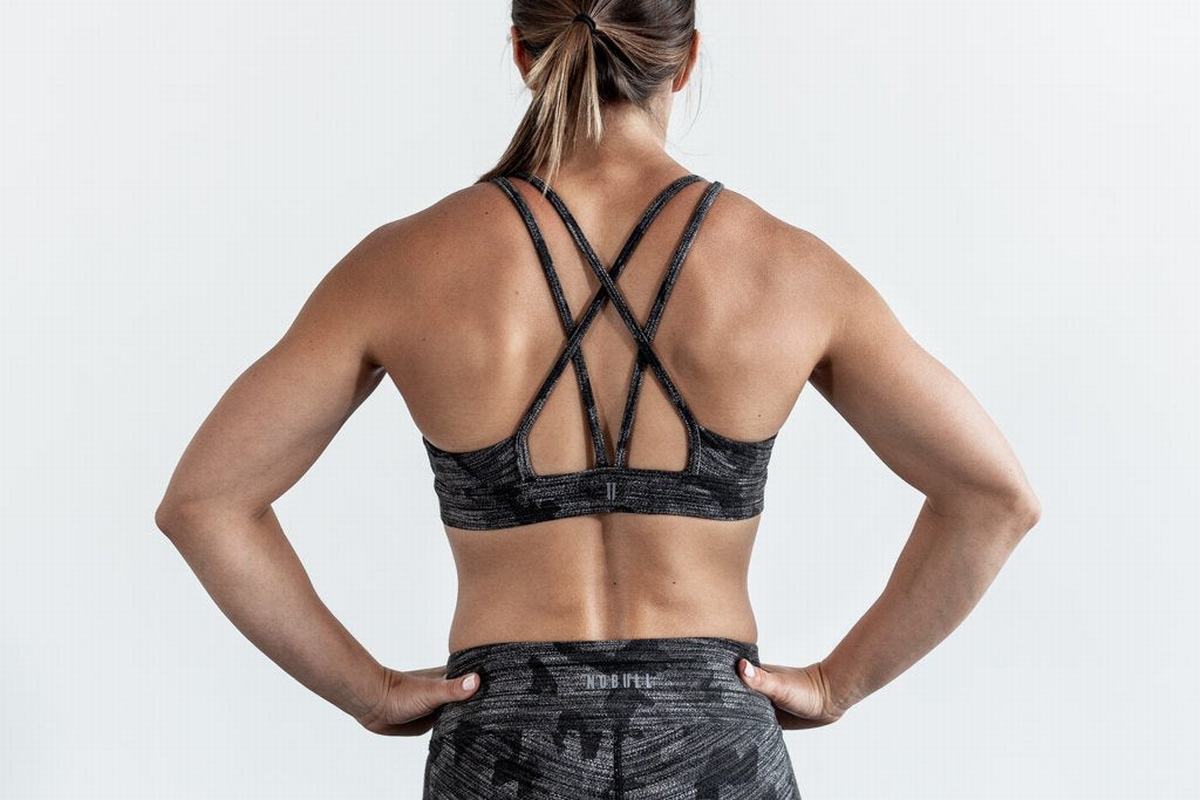 Soutien Gorge Sport Nobull Melange Femme Camouflage Foncé | ES7524963