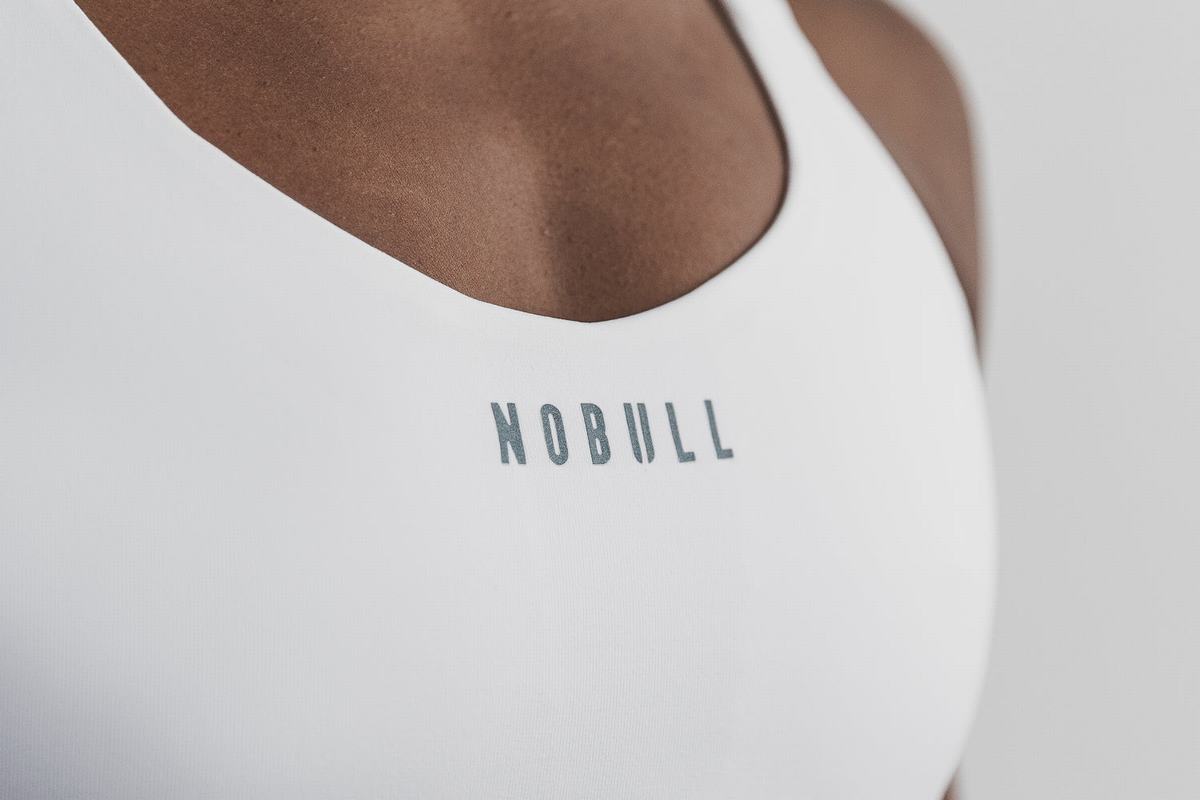 Soutien Gorge Sport Nobull Pace Femme Blanche | CT2385964