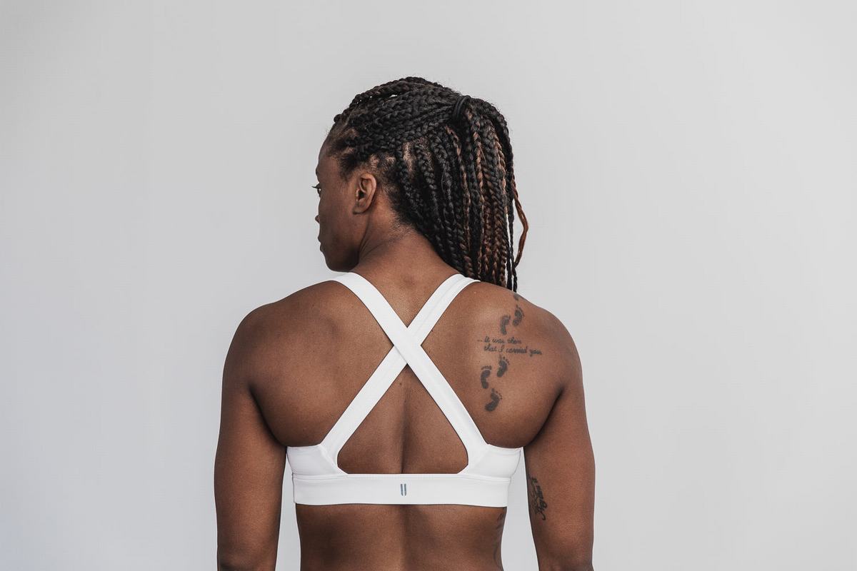 Soutien Gorge Sport Nobull Pace Femme Blanche | CT2385964