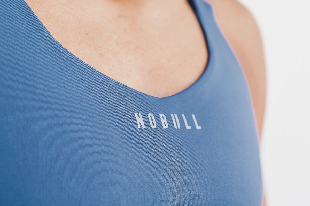 Soutien Gorge Sport Nobull Pace Femme Bleu | UT1976340