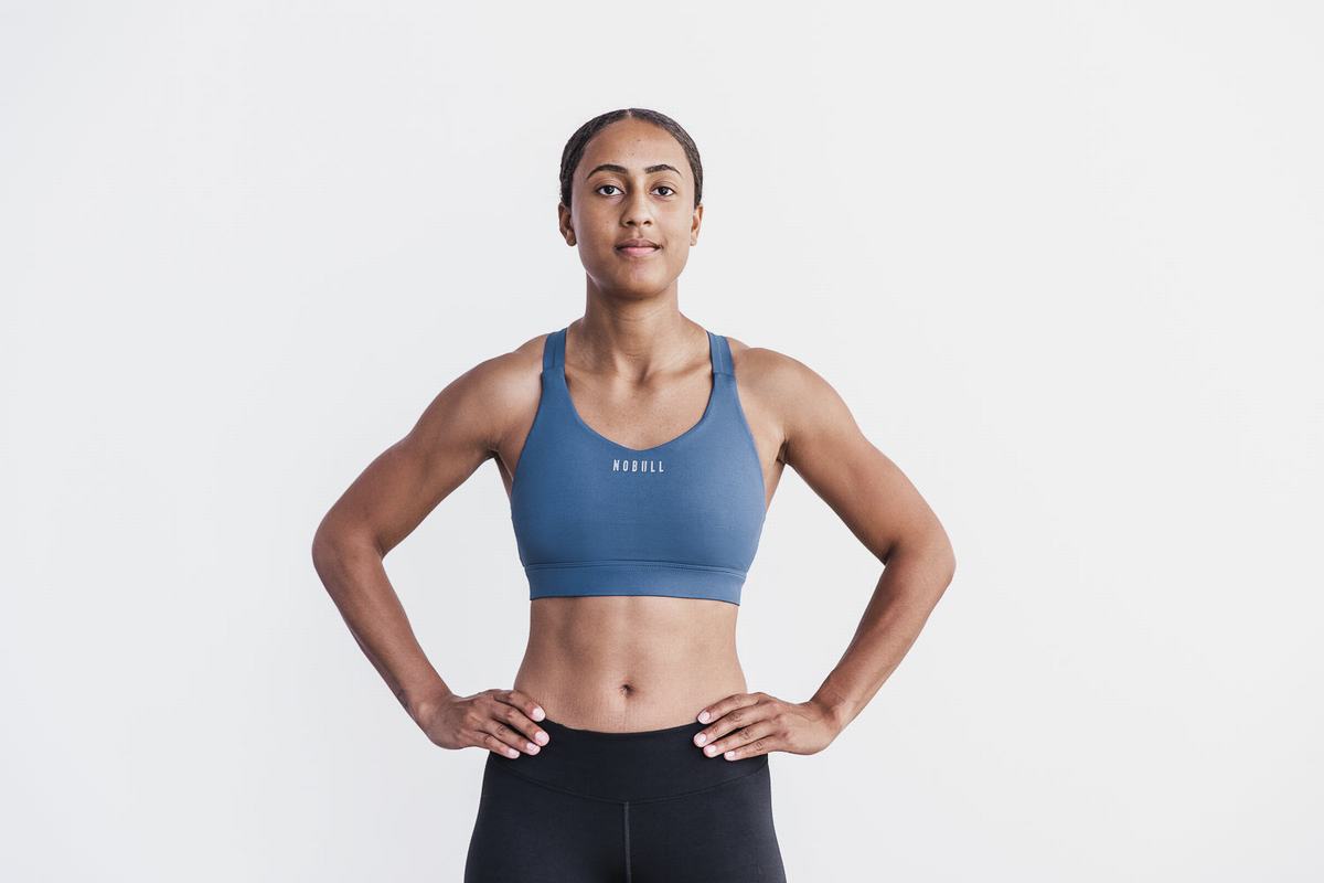 Soutien Gorge Sport Nobull Pace Femme Bleu | UT1976340