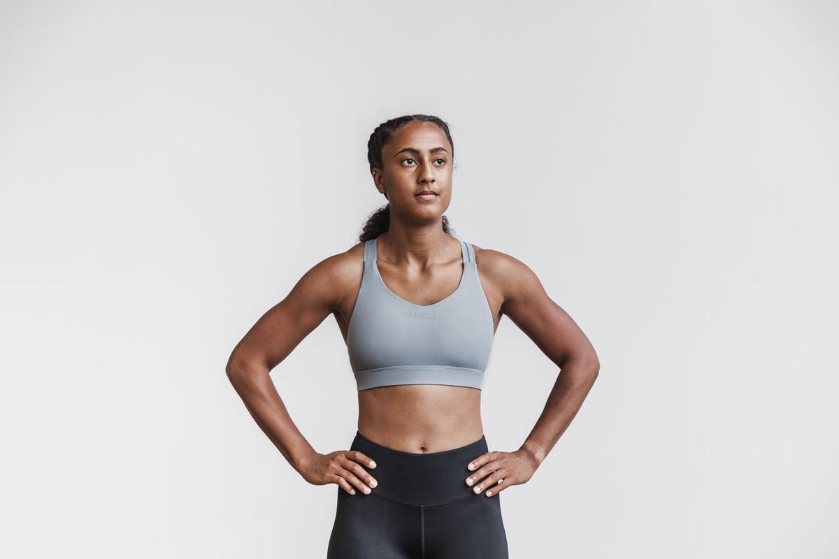 Soutien Gorge Sport Nobull Pace Femme Grise | FZ4869520