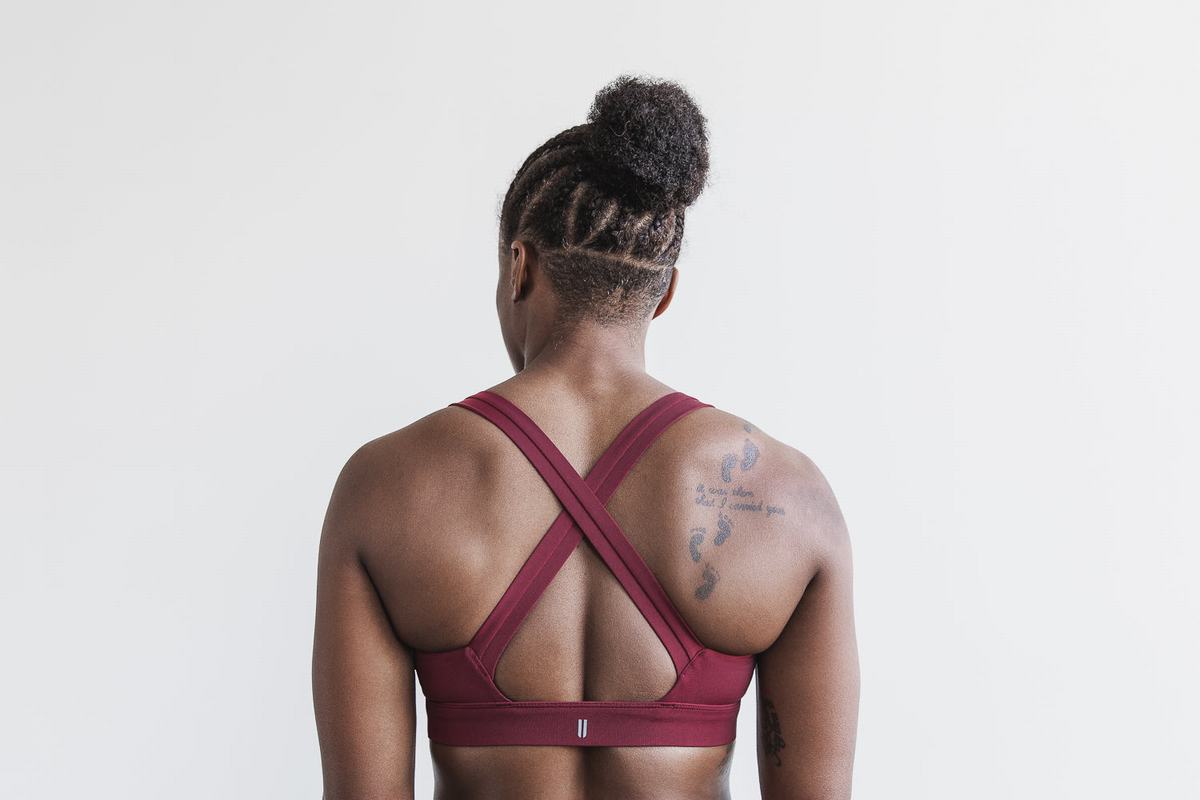 Soutien Gorge Sport Nobull Pace Femme Rouge Foncé | QF8945763
