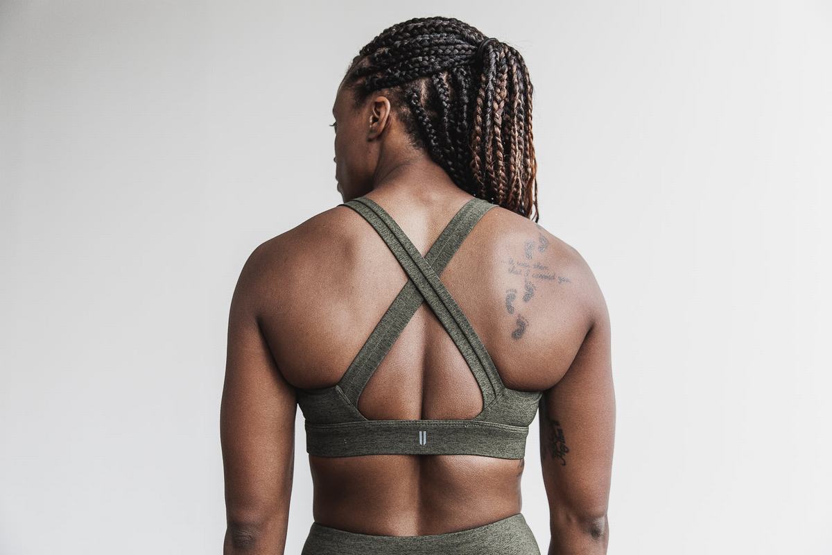 Soutien Gorge Sport Nobull Pace Plush Heather Femme Vert Olive | BG1064592