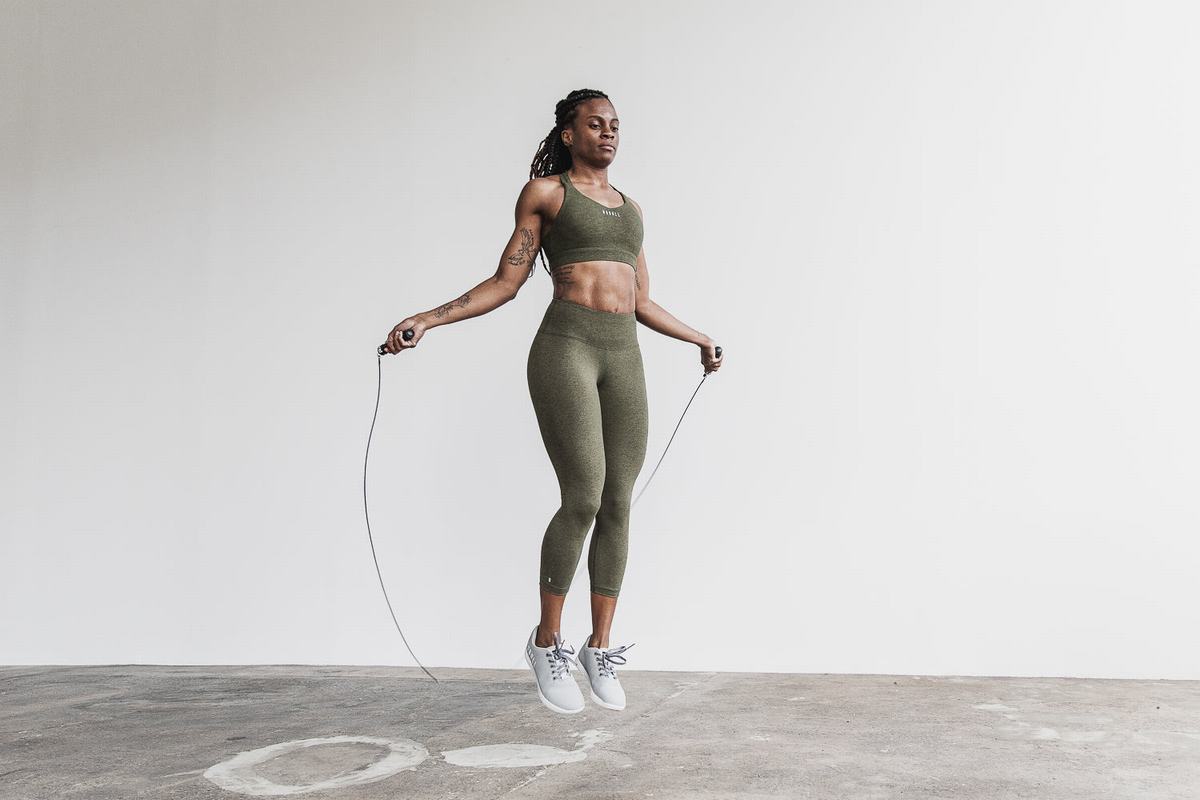 Soutien Gorge Sport Nobull Pace Plush Heather Femme Vert Olive | BG1064592