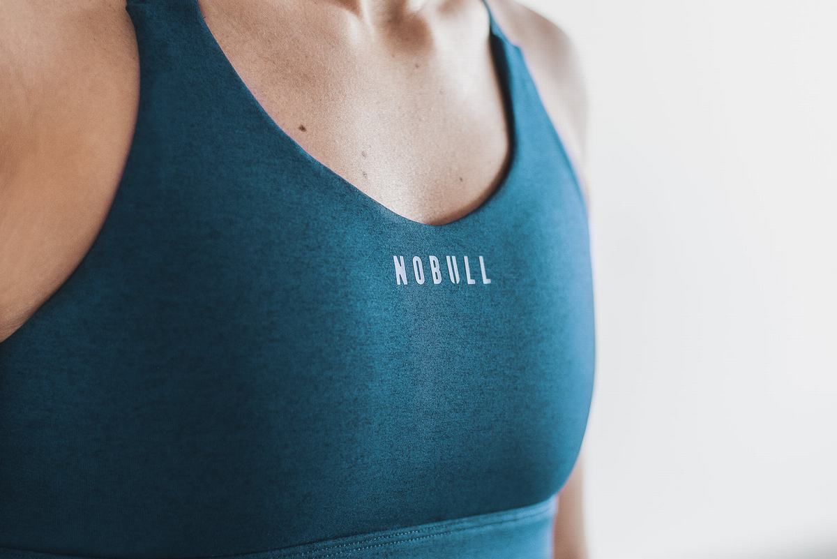 Soutien Gorge Sport Nobull Pace Plush Heather Femme Turquoise | BW5263041