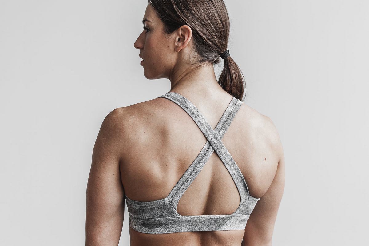 Soutien Gorge Sport Nobull Pace Plush Heather Femme Blanche Camouflage | CX0156392