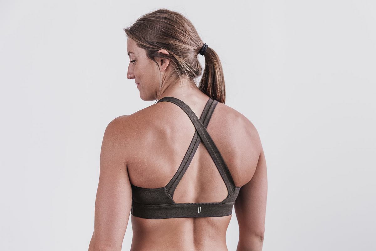 Soutien Gorge Sport Nobull Pace Plush Heather Femme Cafe | FD3029645