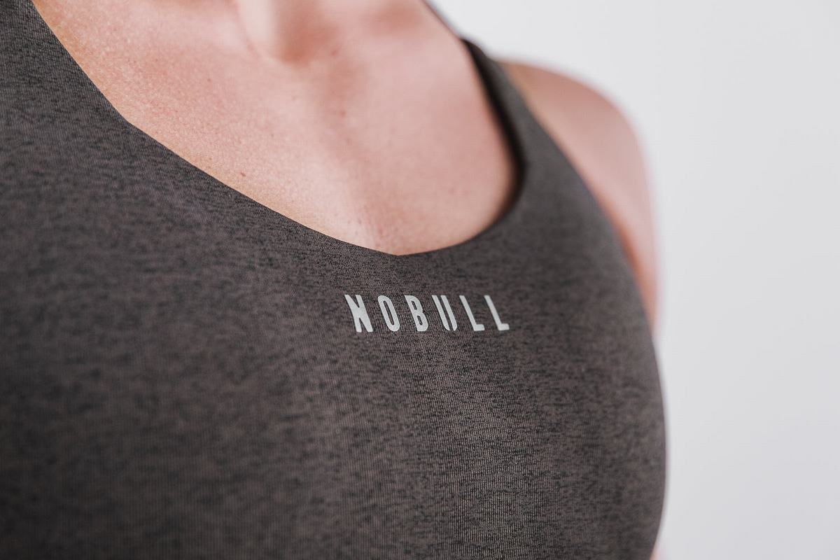 Soutien Gorge Sport Nobull Pace Plush Heather Femme Cafe | FD3029645