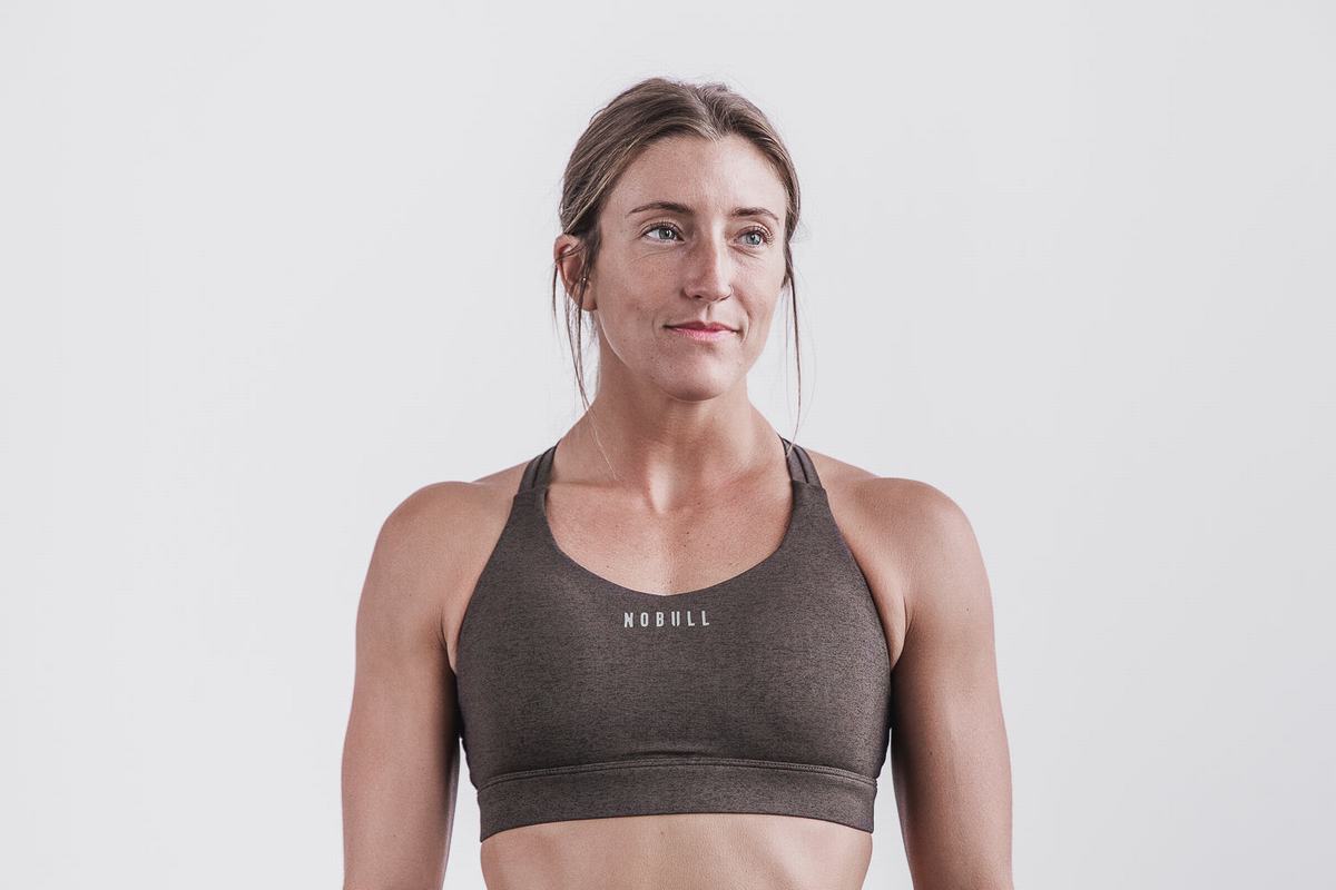 Soutien Gorge Sport Nobull Pace Plush Heather Femme Cafe | FD3029645