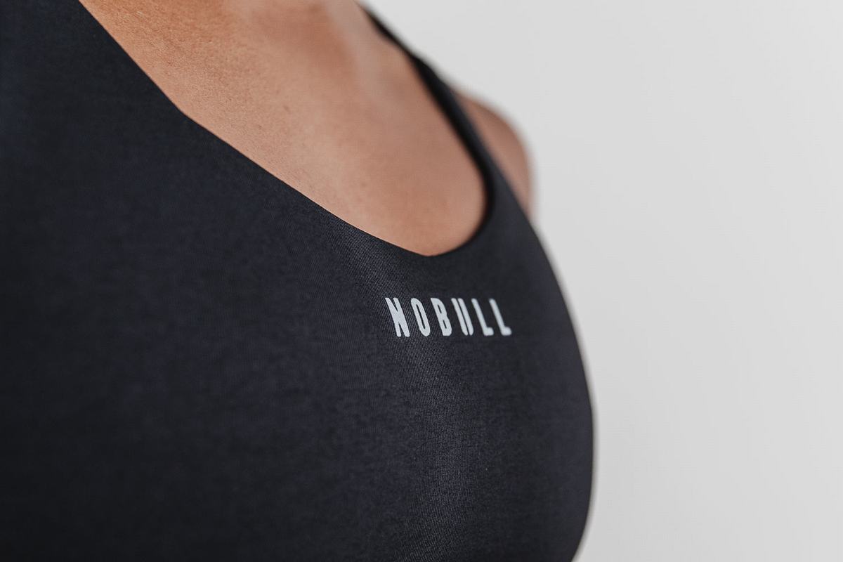 Soutien Gorge Sport Nobull Pace Plush Heather Femme Noir | QJ1350649