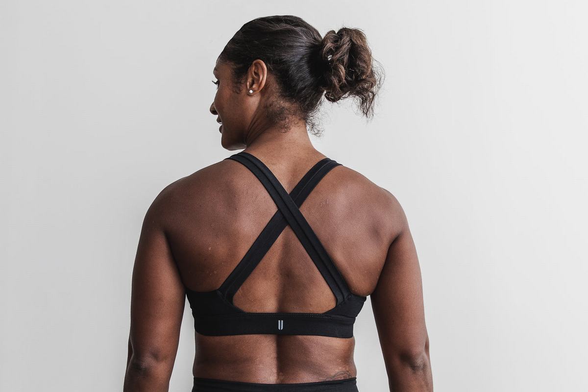 Soutien Gorge Sport Nobull Pace Plush Heather Femme Noir | QJ1350649