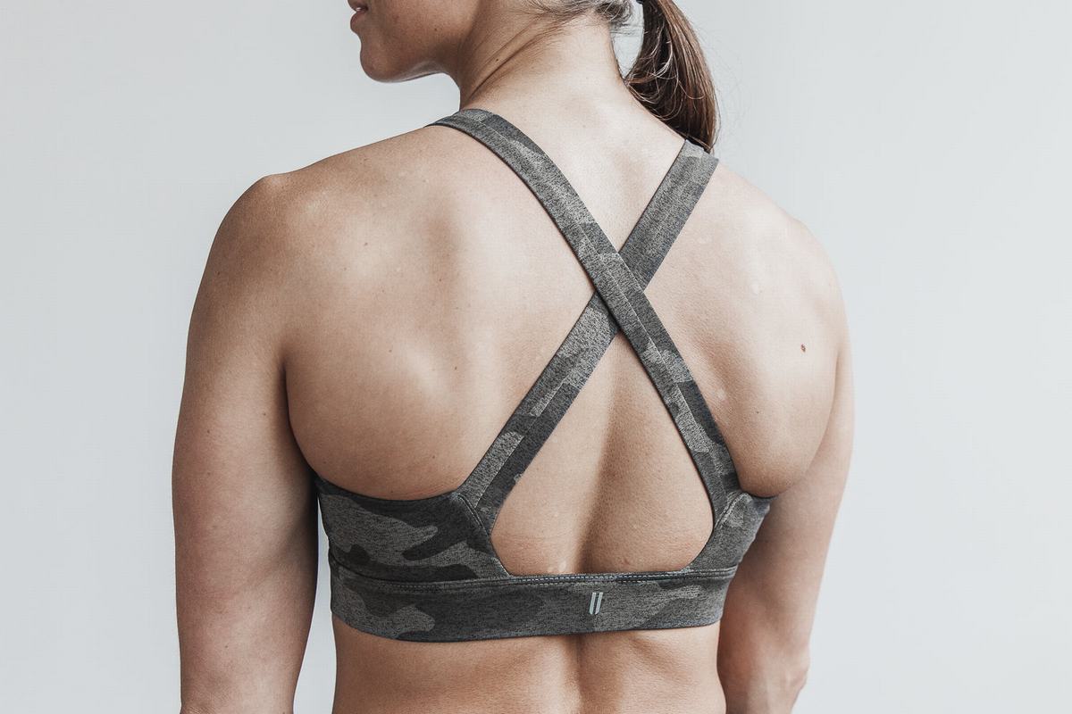 Soutien Gorge Sport Nobull Pace Plush Heather Femme Camouflage Foncé | XT3459082