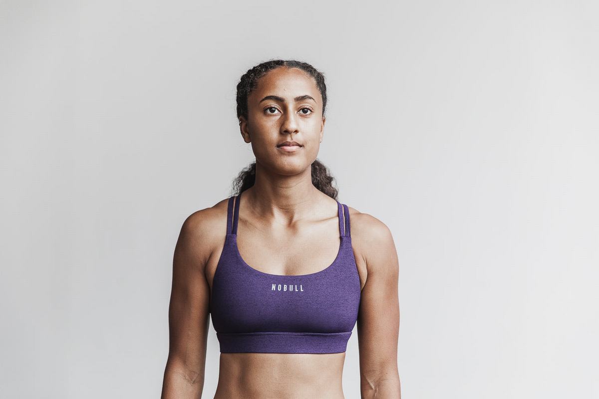 Soutien Gorge Sport Nobull Plush Heather Femme Violette Foncé | BQ0963854