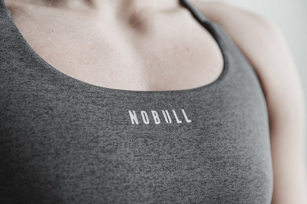 Soutien Gorge Sport Nobull Plush Heather Femme Grise | EW3805641
