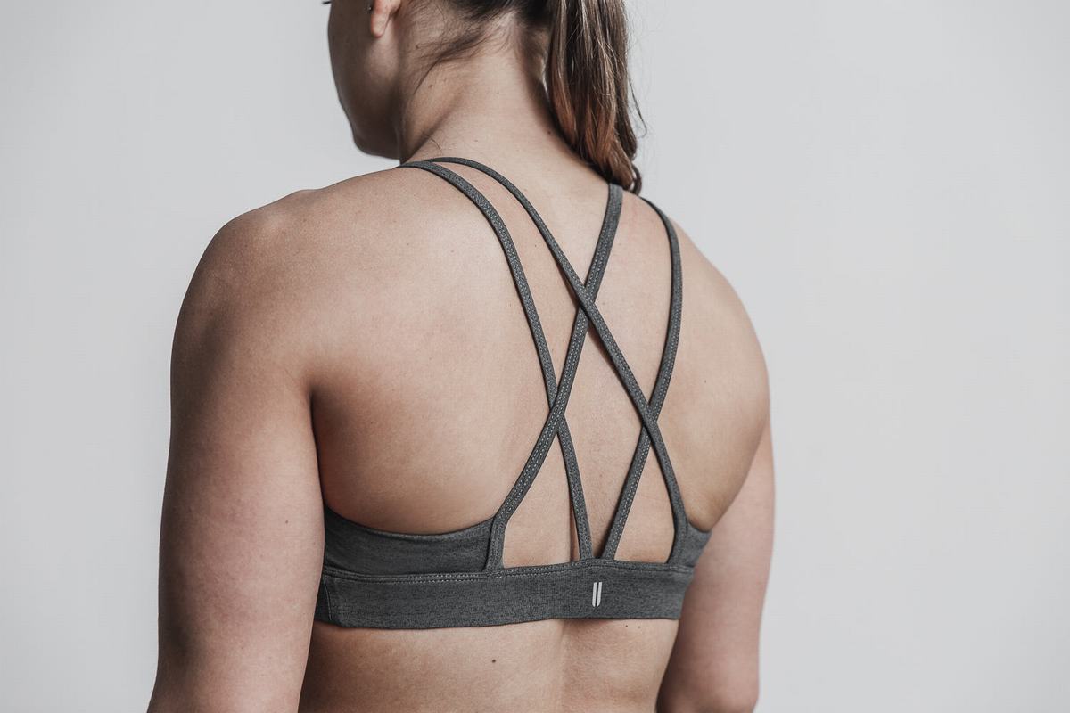 Soutien Gorge Sport Nobull Plush Heather Femme Grise | EW3805641