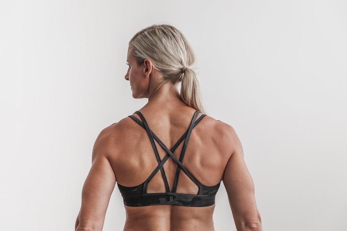 Soutien Gorge Sport Nobull Plush Heather Femme Grise Camouflage | FP2604379