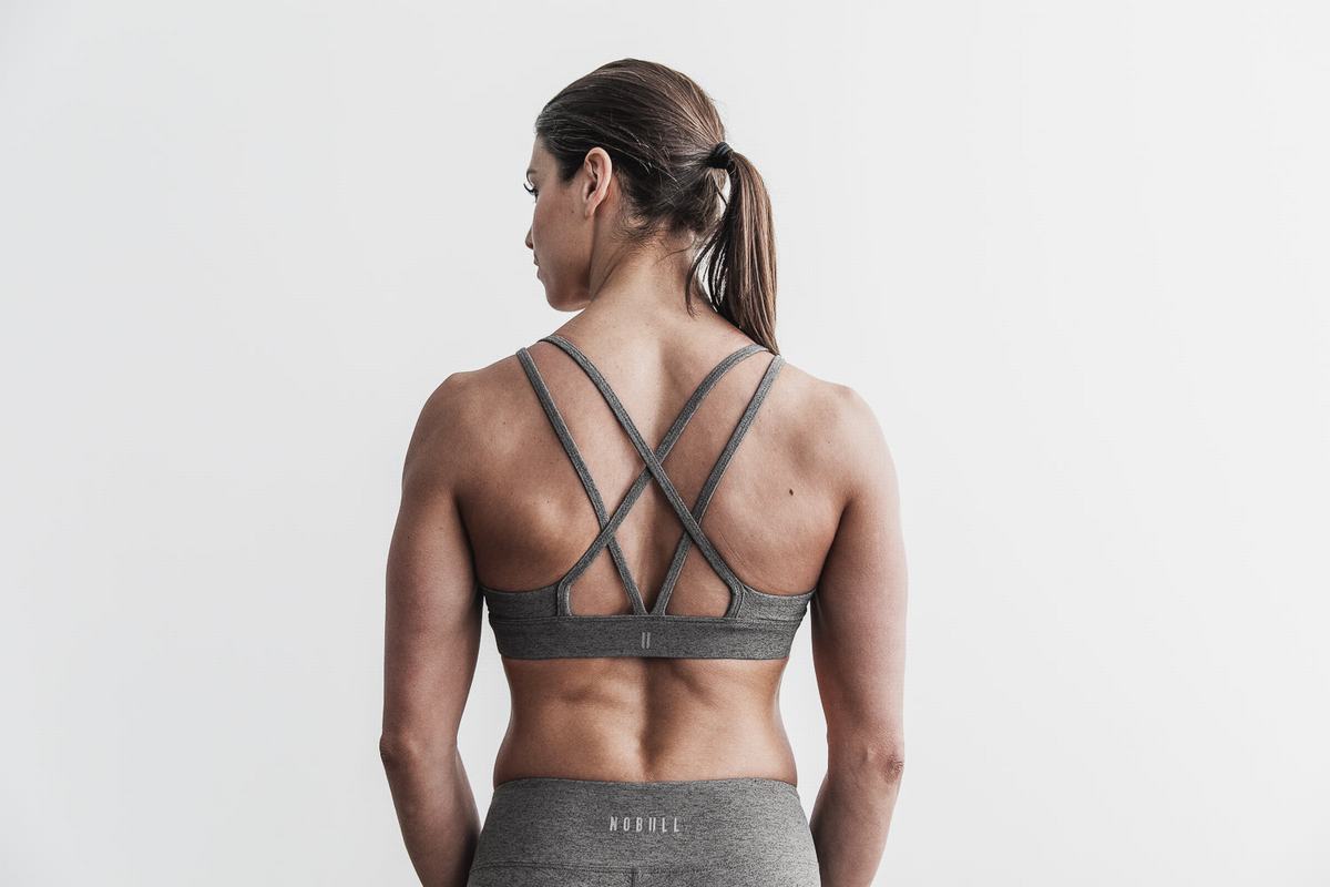 Soutien Gorge Sport Nobull Plush Heather Femme Grise | JL2465978