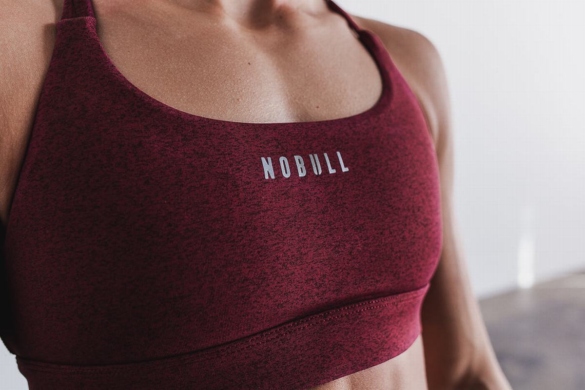 Soutien Gorge Sport Nobull Plush Heather Femme Rouge Foncé | NS9384125