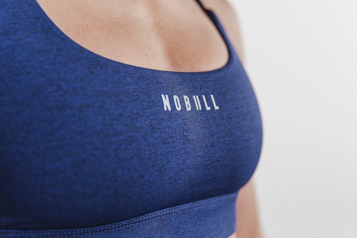 Soutien Gorge Sport Nobull Plush Heather Femme Bleu Marine | YZ0985612