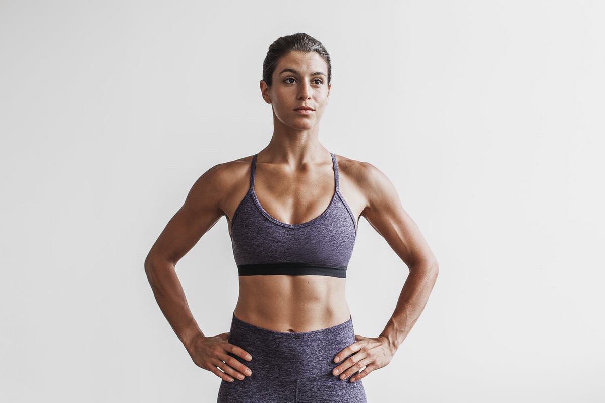 Soutien Gorge Sport Nobull V-Neck Matte Femme Lavande Foncé | GM7459621