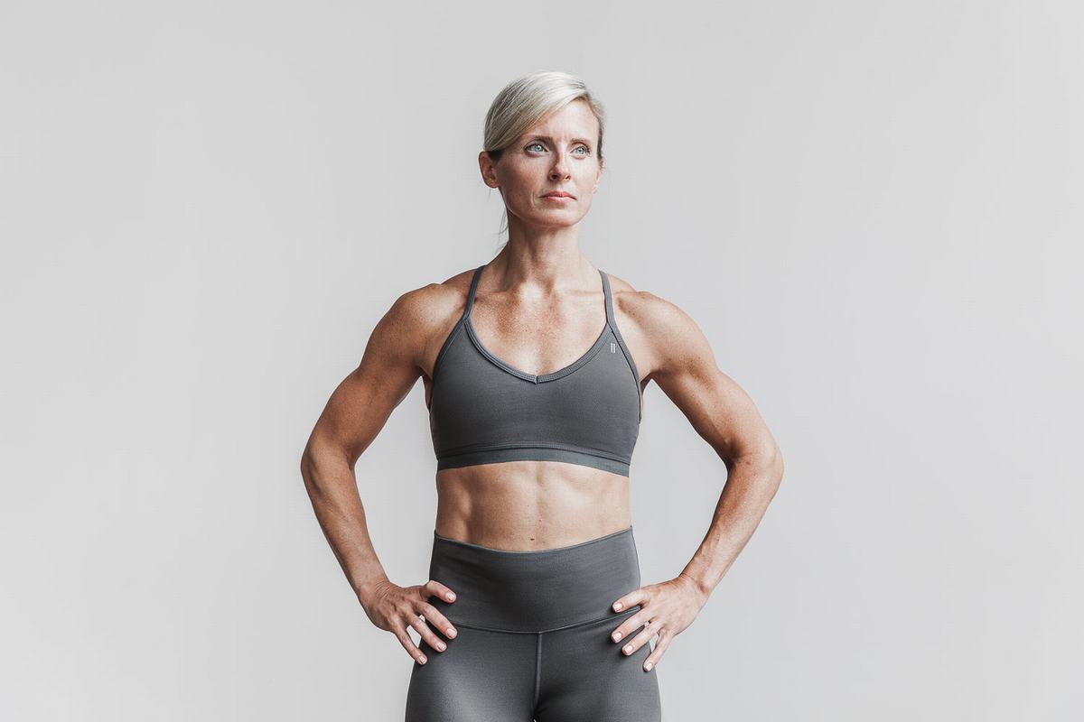 Soutien Gorge Sport Nobull V-Neck Matte Femme Grise Foncé | JX7581602