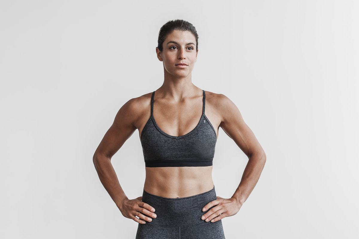 Soutien Gorge Sport Nobull V-Neck Matte Femme Grise | RN8697512