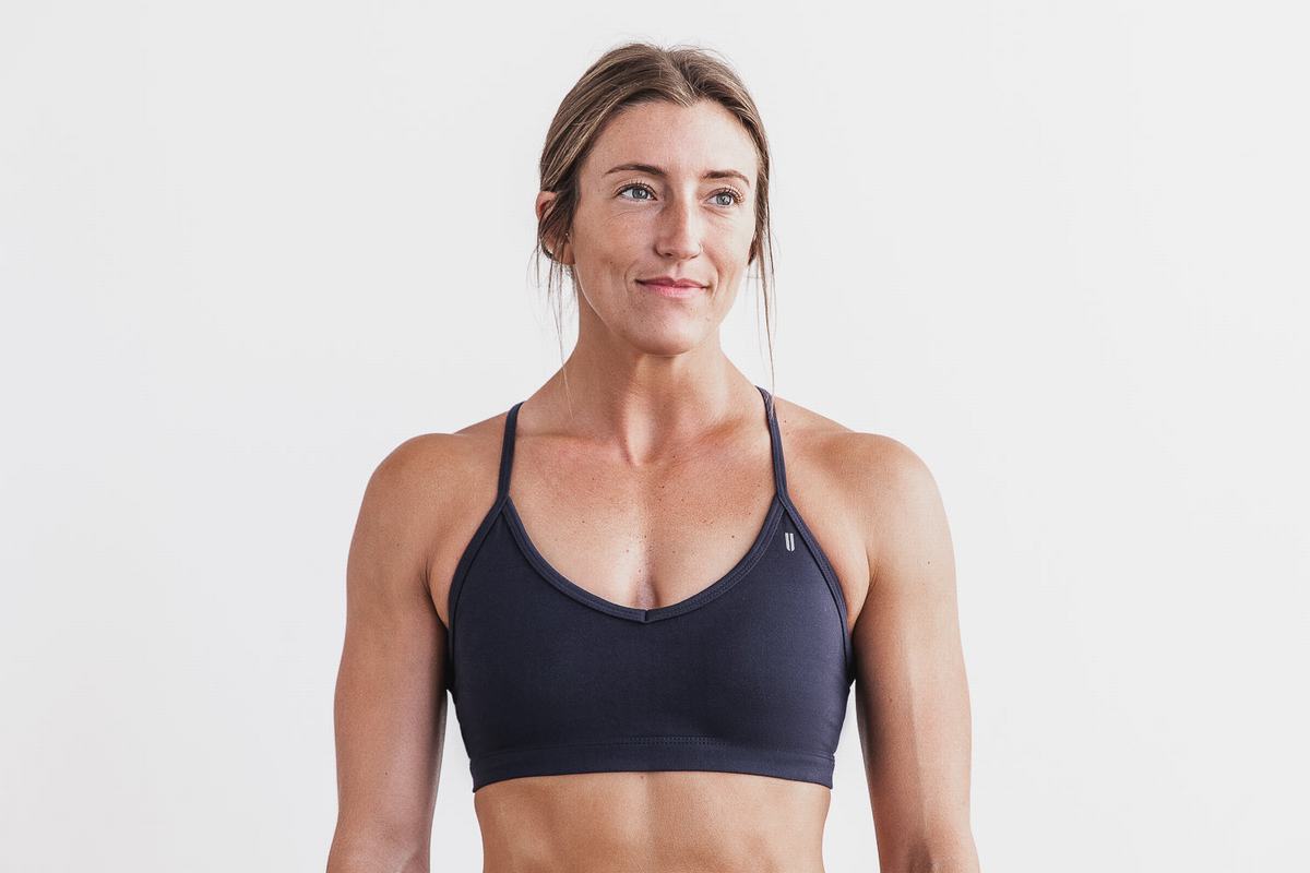 Soutien Gorge Sport Nobull V-Neck Matte Femme Bleu Marine | SA5837129