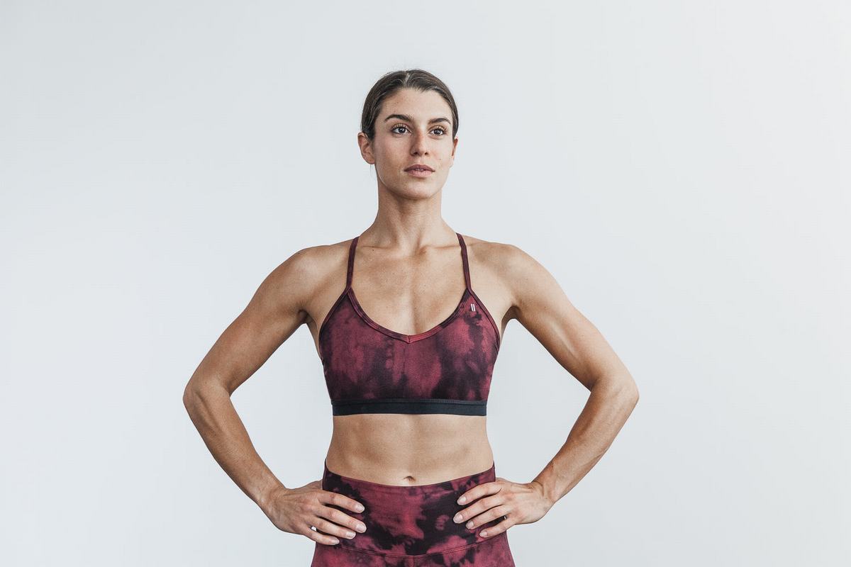 Soutien Gorge Sport Nobull V-Neck Tie-Dye Femme Orange Noir | XD2536984