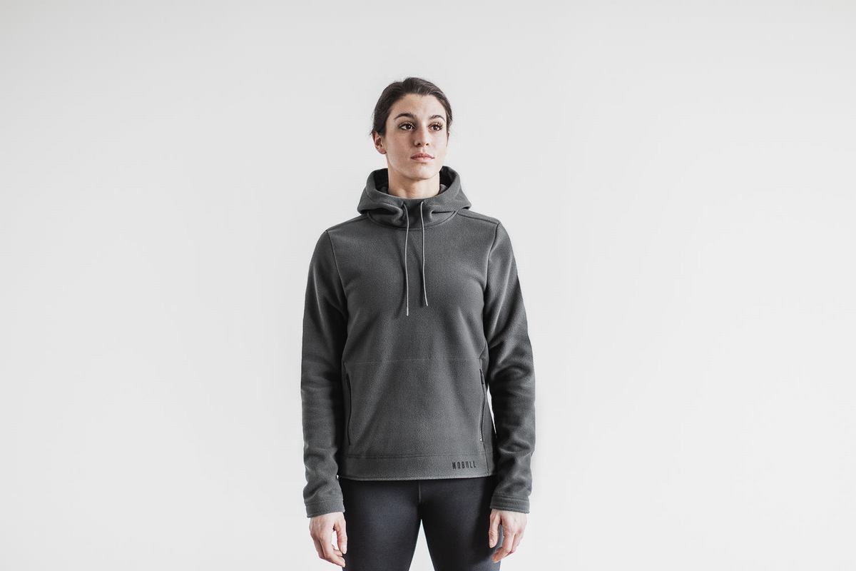 Sweat À Capuche Nobull Arctic Femme Grise Foncé | QH4582609