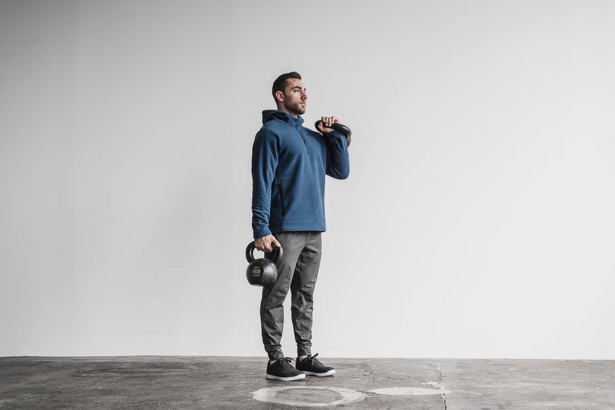 Sweat À Capuche Nobull Arctic Homme Grise Bleu | SR4091568