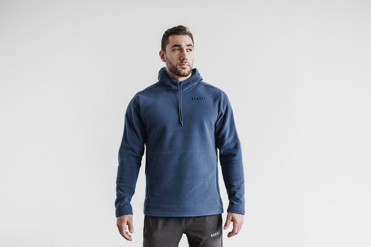 Sweat À Capuche Nobull Arctic Homme Grise Bleu | SR4091568