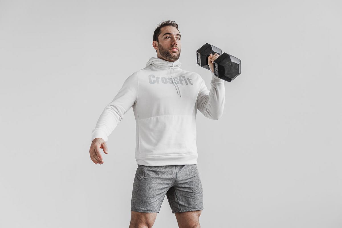 Sweat À Capuche Nobull Crossfit® Homme Blanche | PC1543682