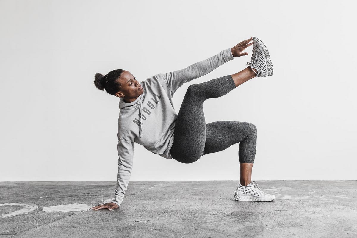Sweat À Capuche Nobull Femme Grise Clair | EU3915087