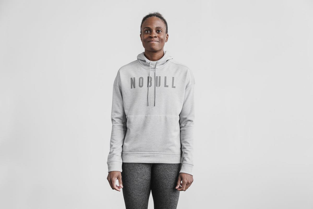 Sweat À Capuche Nobull Femme Grise Clair | EU3915087