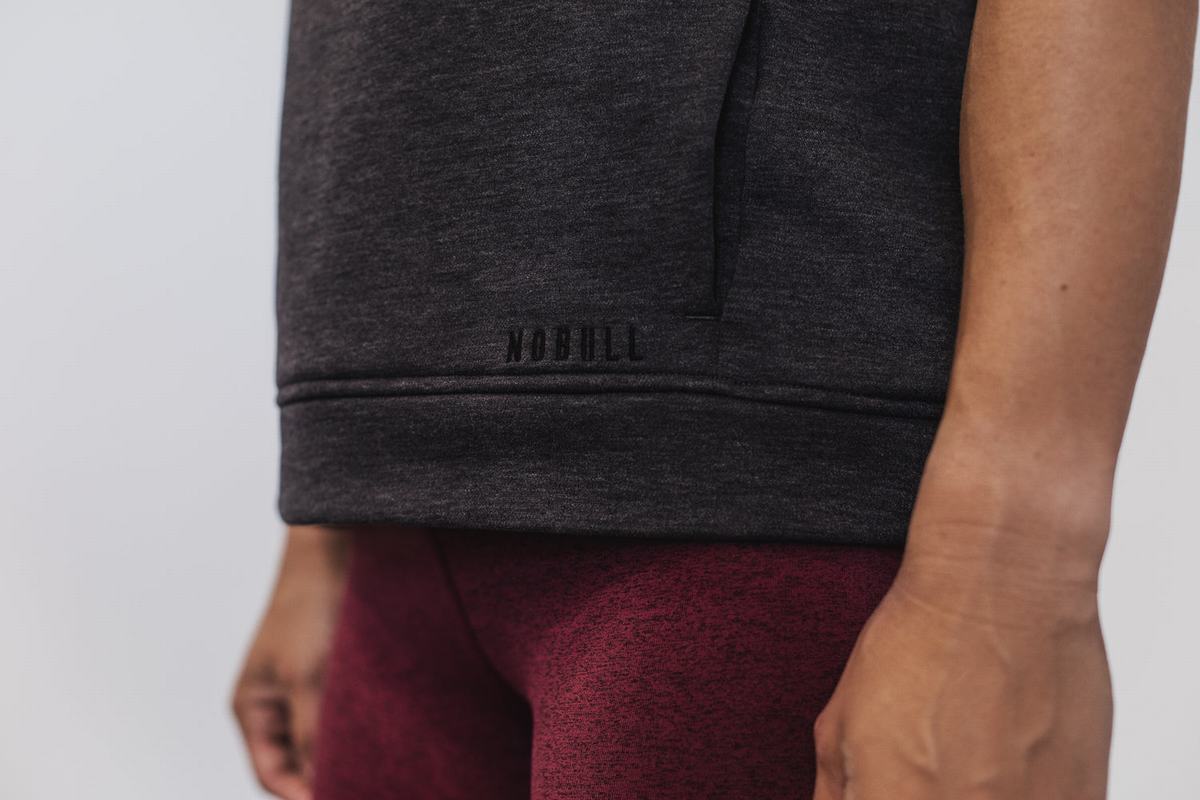 Sweat À Capuche Nobull Microplush Sans Manches Femme Grise Foncé | AJ4325860