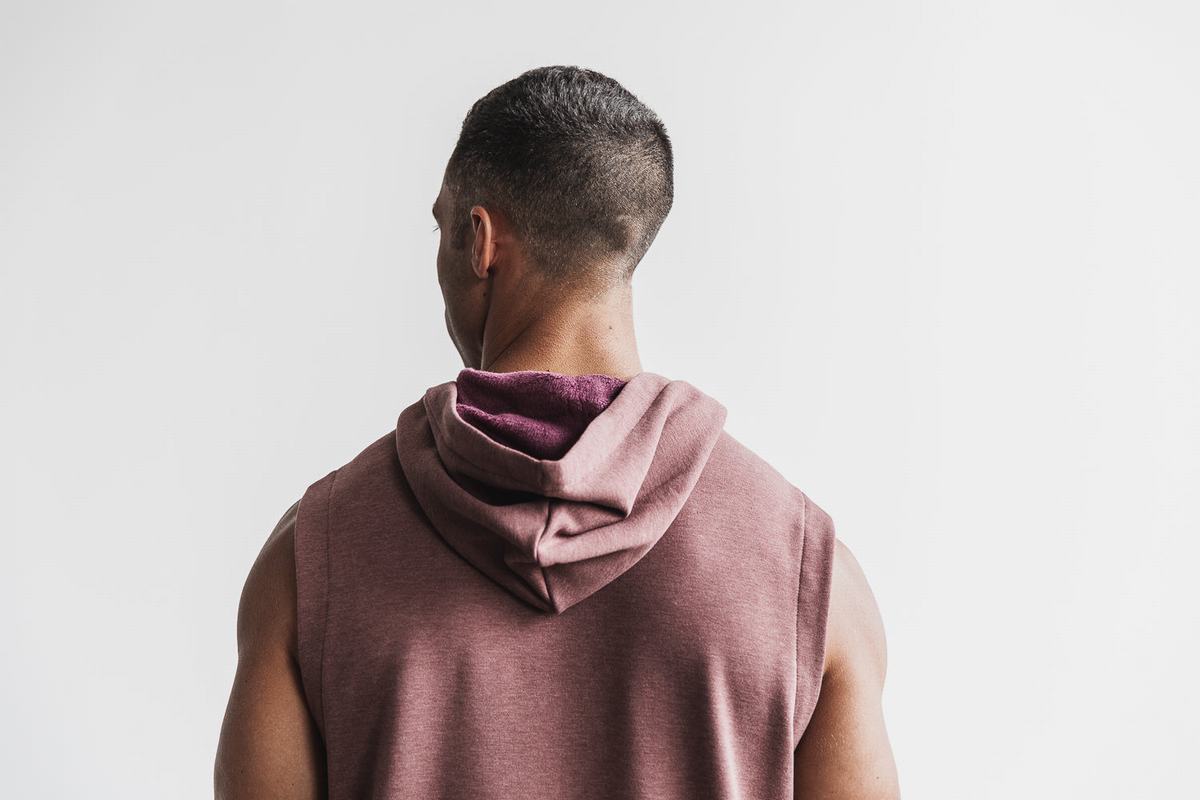 Sweat À Capuche Nobull Microplush Sans Manches Homme Rouge | DC6531294