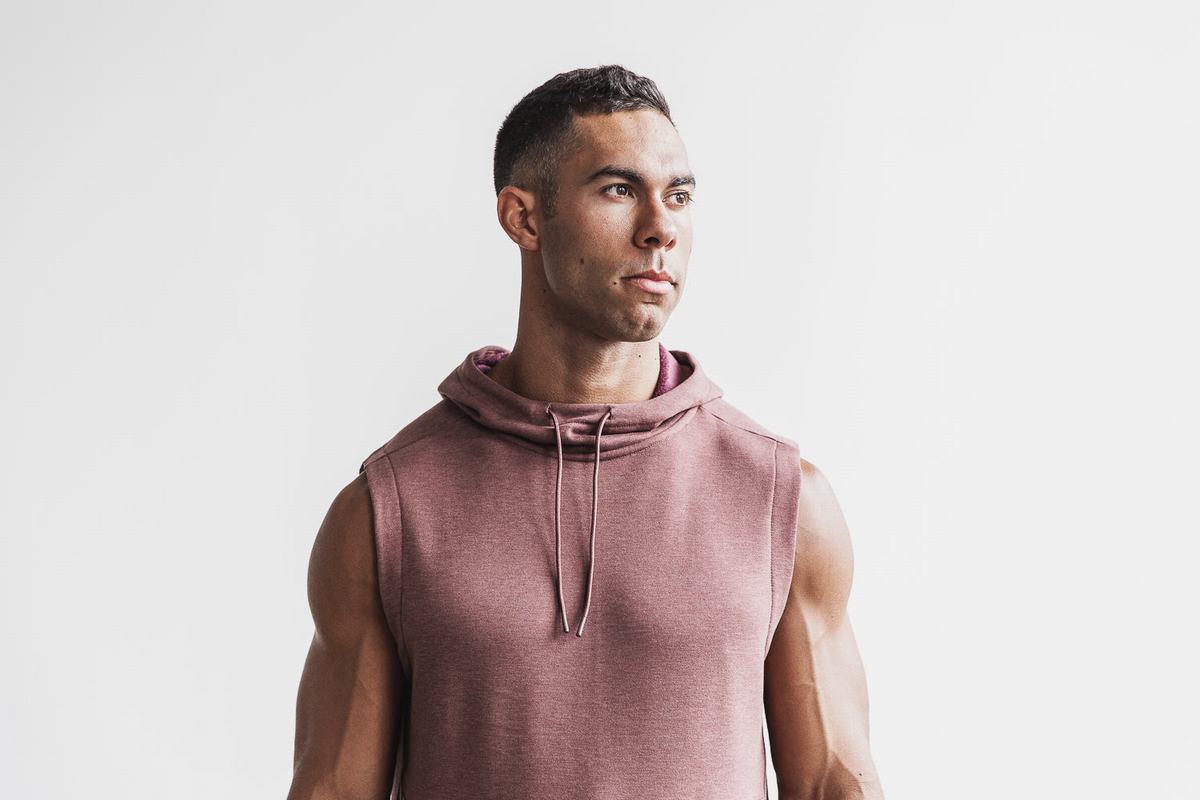 Sweat À Capuche Nobull Microplush Sans Manches Homme Rouge | DC6531294