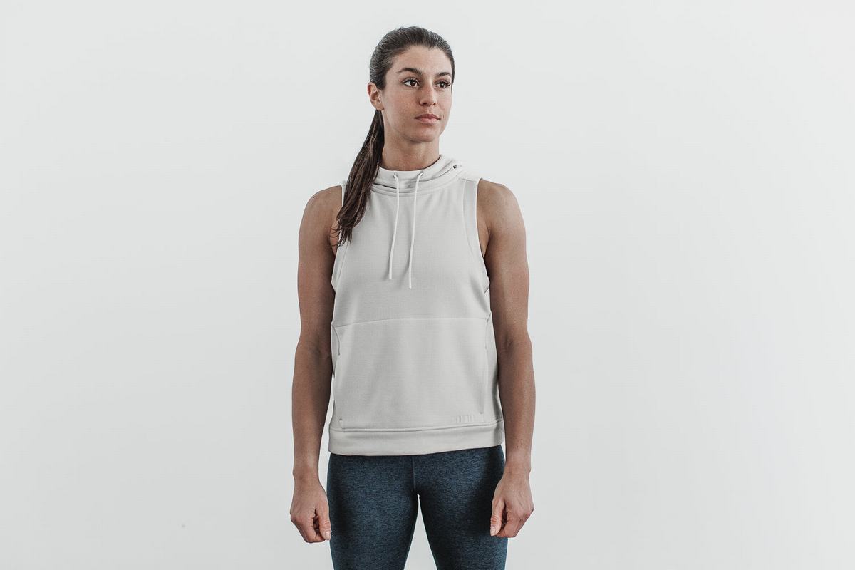 Sweat À Capuche Nobull Microplush Sans Manches Femme Grise | DV1964023