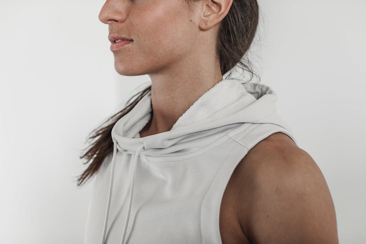 Sweat À Capuche Nobull Microplush Sans Manches Femme Grise | DV1964023