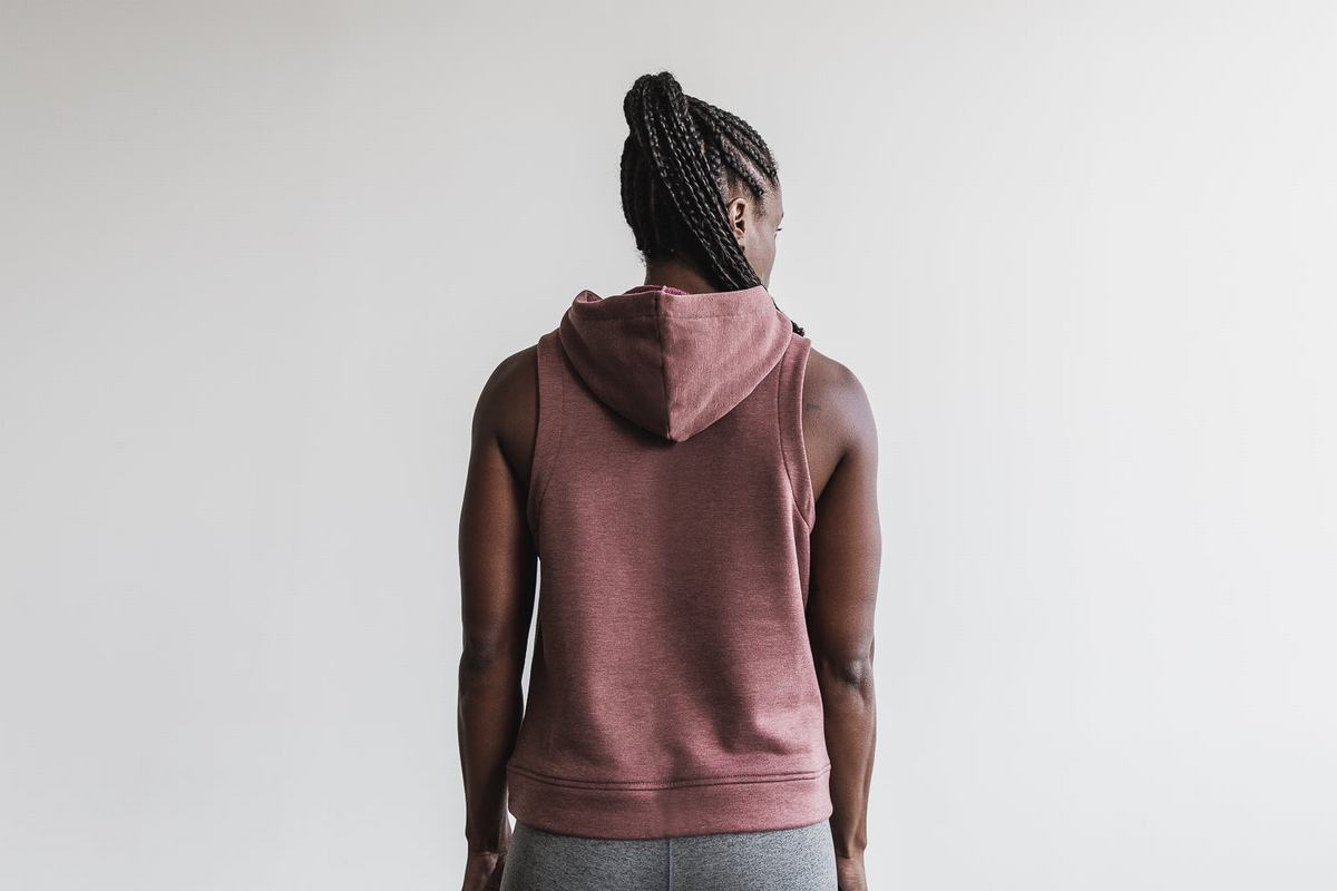 Sweat À Capuche Nobull Microplush Sans Manches Femme Rouge | HI6182974