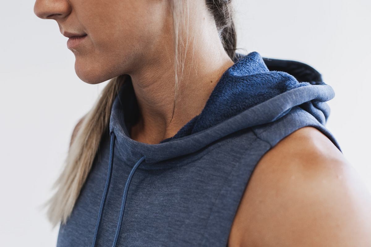 Sweat À Capuche Nobull Microplush Sans Manches Femme Grise Foncé | HK1752463