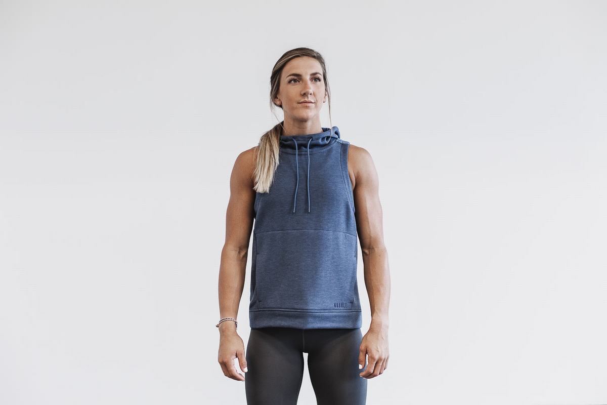 Sweat À Capuche Nobull Microplush Sans Manches Femme Grise Foncé | HK1752463