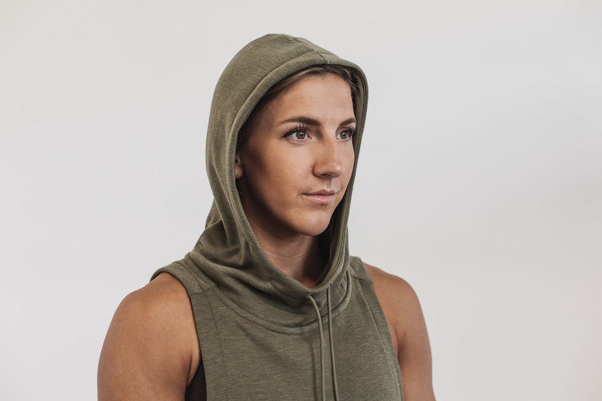 Sweat À Capuche Nobull Microplush Sans Manches Femme Vert | JE5627043