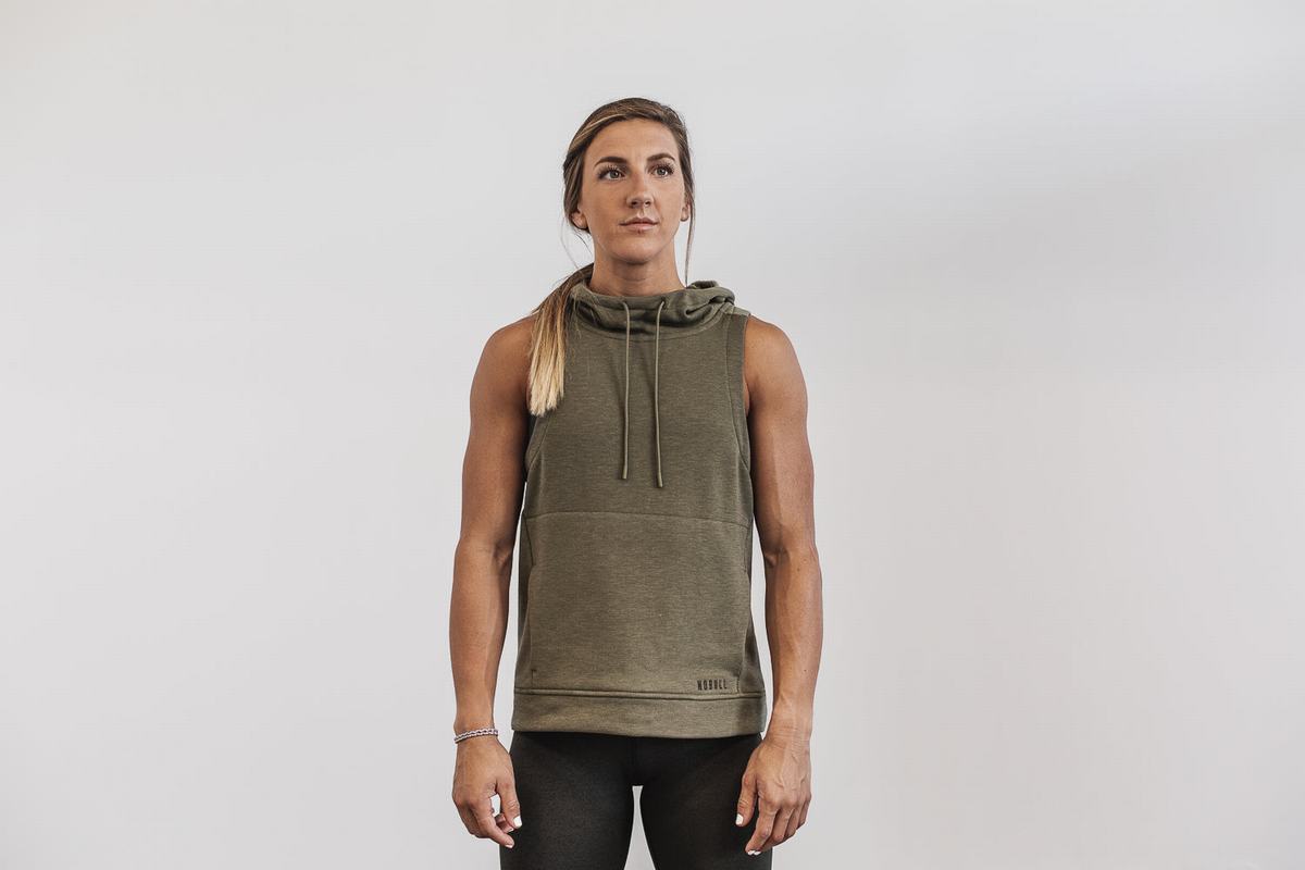 Sweat À Capuche Nobull Microplush Sans Manches Femme Vert | JE5627043